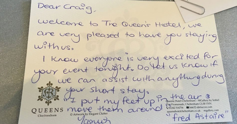 welcome-note-at-gay-friend-hotel-cheltenham-queens-hotel-by-sofitel-review-deux-messieurs-craig-revel-horwood
